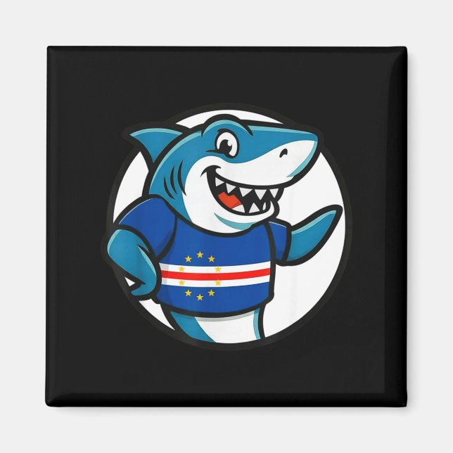 Cabo Verde Flagga Haj Rolig Cabo Verdean  Magnet (Framsidan)