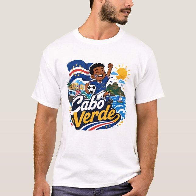 Cabo Verde Fotbollsparadis – Tropiska öar Så T Shirt (Framsida)