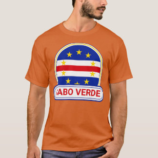 Cabo Verde Land Badge Cabo Verde Flagga T Shirt