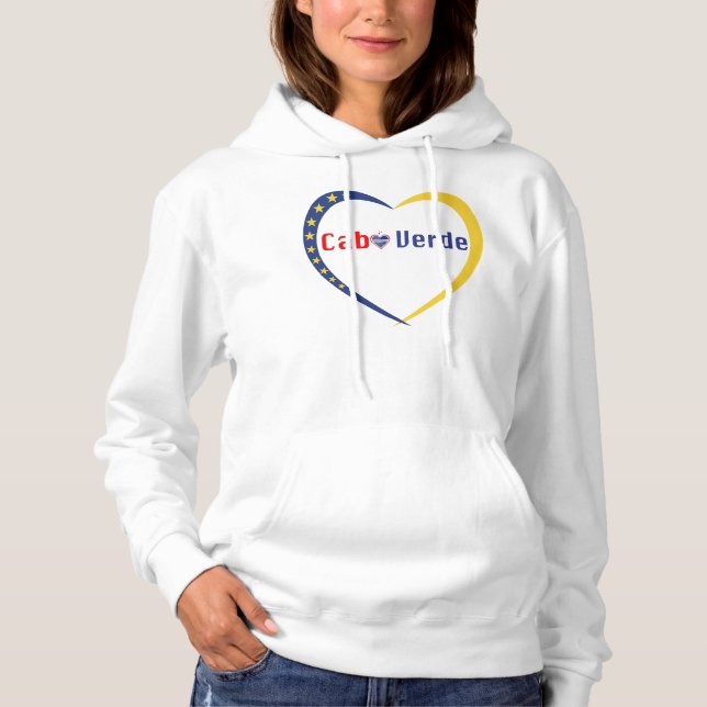 Cabo Verde Stars Heart T Shirt (Framsida)
