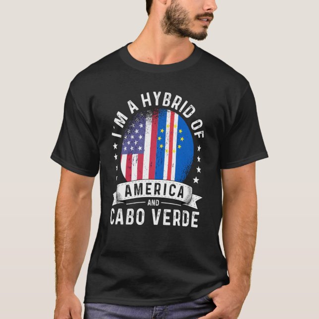 Cabo Verdean American Patriot Grown Flag Humor T Shirt (Framsida)