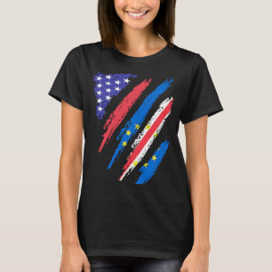 Cabo Verdean American Patriot Grown Heart Flagga S T Shirt