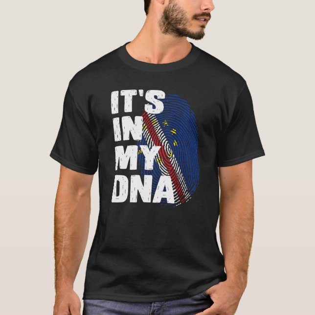 Cabo Verdean Det är i mitt Dna Kap Verde Fingerpri T Shirt (Framsida)
