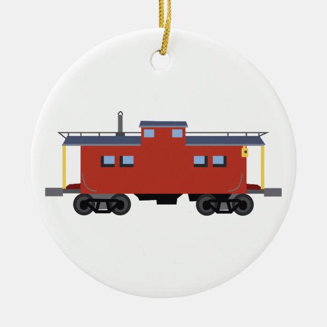 Caboose Julgransprydnad Keramik (Framsidan)