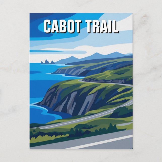 Cabot Trail Nova Scotia Canada Travel Vykort (Framsida)