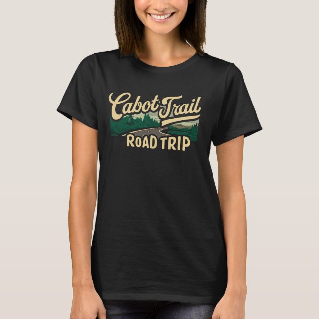 Cabot Trail Road Resa Scenia Byway Souvenir T Shirt (Framsida)