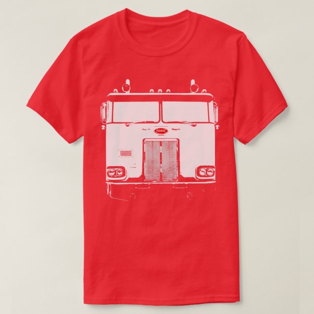 Cabover Classic 1980-talet American lastbil monobl T Shirt (Design framsida)