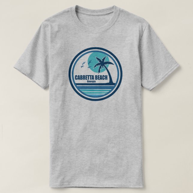 Cabretta Beach Georgia Handflatan Träd Birds T Shirt (Design framsida)