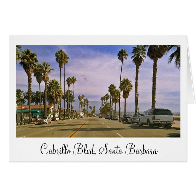 "Cabrillo Blvd, Santa Barbara" Hälsningskort (Framsidan Horizontal)