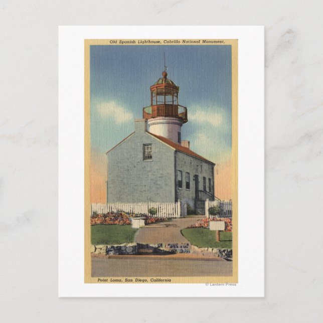 Cabrillo Nat'l Monument, Point Loma Lighthouse Vykort (Framsida)
