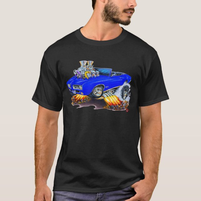 Cabriolet för 1969 GTO-blått T Shirt (Framsida)