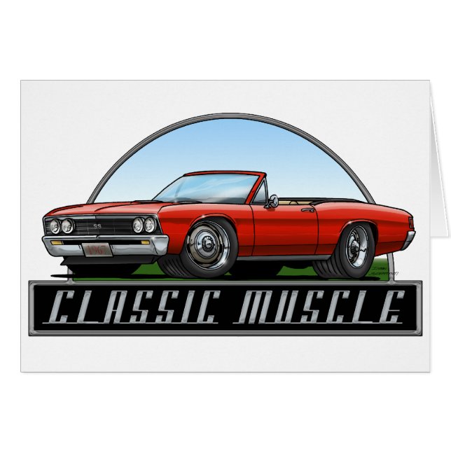 Cabriolet för 67 Chevelle Hälsningskort (Framsidan Horizontal)