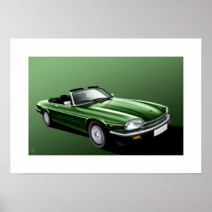 Cabriolet för jaguar XJ-S Poster