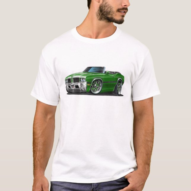 Cabriolet för Olds Cutlassgrönt Tee Shirt (Framsida)