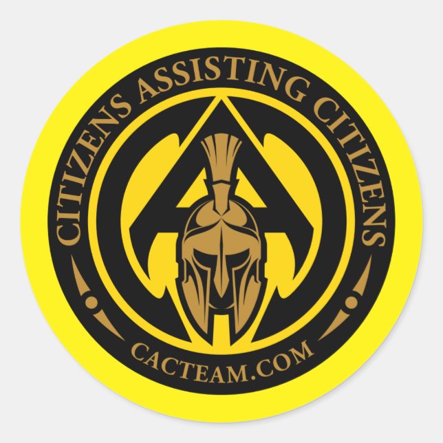 CAC Stickers Runt Klistermärke (Framsida)