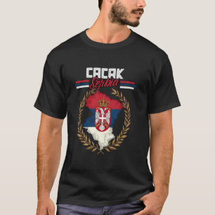 Čačak Serbien Resa Serbisk Flagga Karta Srbija T Shirt
