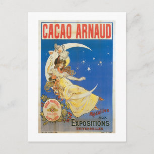 Cacao Arnaud Vintage Chocolate Drink Ad Art Vykort