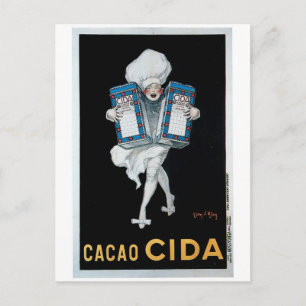 Cacao Cida Vintage Food Ad Art Vykort