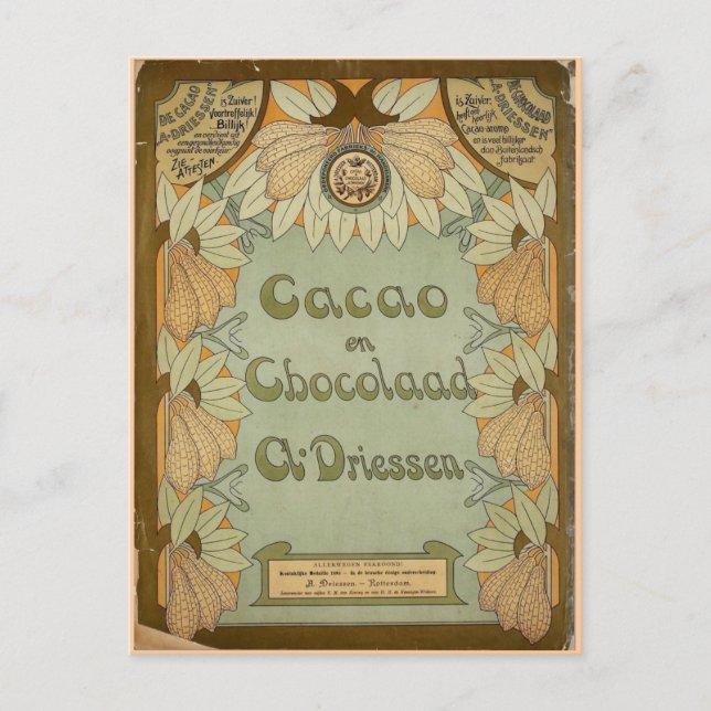Cacao en Chocolaad Dutch Chocolate 1900 Vykort (Framsida)