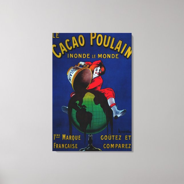 Cacao Poulain Vintage PosterEurope Canvastryck (Framsida)