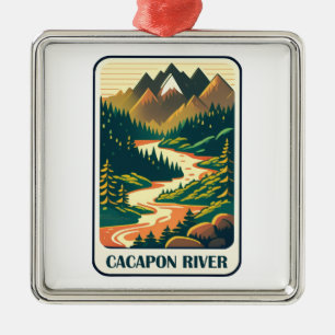 Cacapon River Väster Virginia Färg Julgransprydnad Metall