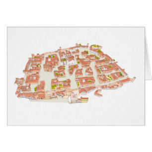 Caceres Spanien. Medeltida stad Hälsningskort