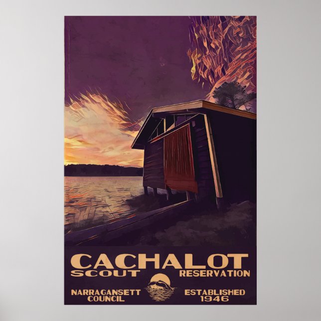 Cachalot Large WPA-Stil Poster (Framsidan)