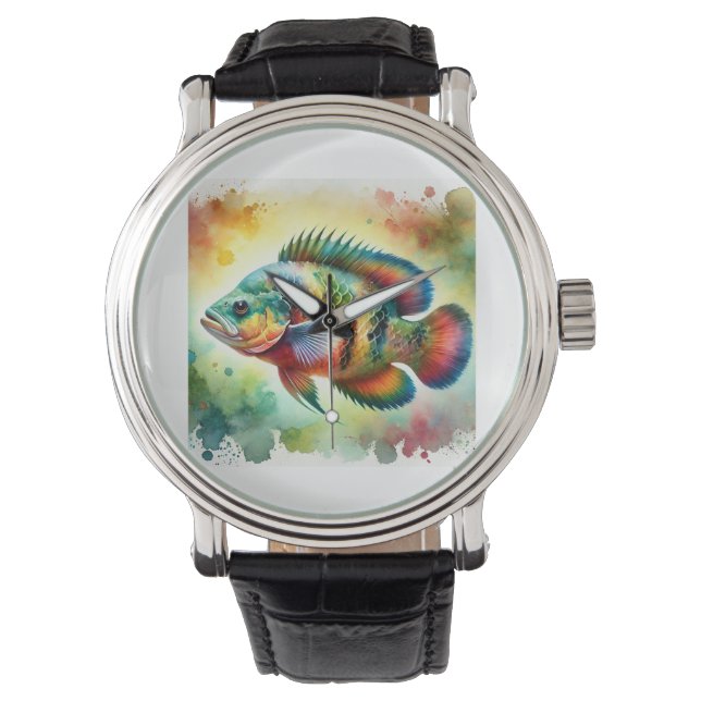 Cachama fish 220824AREF144 - Watercolor Armbandsur (Framsida)