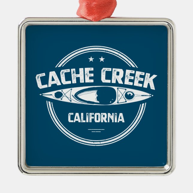 Cache Bäck California Kayaking Julgransprydnad Metall (Framsidan)
