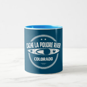 Cache la Poudre River Colorado Kayaking Två-Tonad Mugg