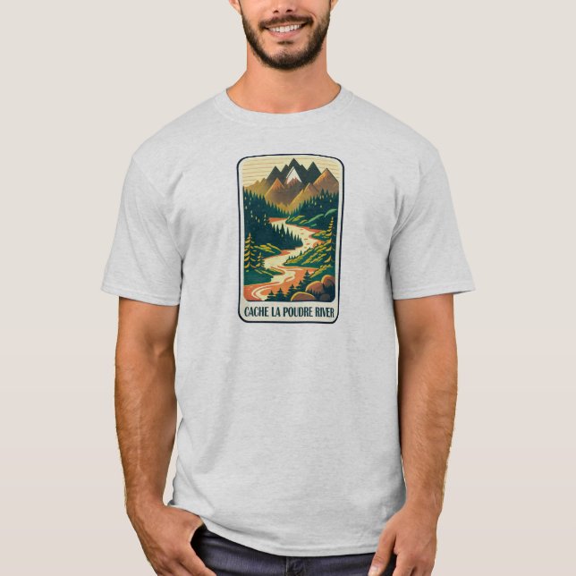 Cache la Poudre River Färg T Shirt (Framsida)
