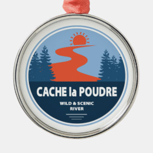 Cache la Poudre-Vilden och floden Scenia Julgransprydnad Metall