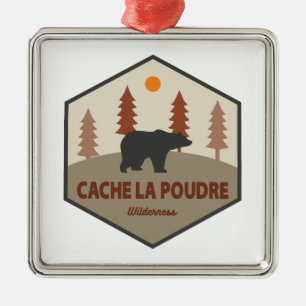Cache La Poudre Wilderness Colorado Bear Julgransprydnad Metall