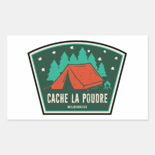Cache La Poudre Wilderness Colorado Camping Rektangulärt Klistermärke