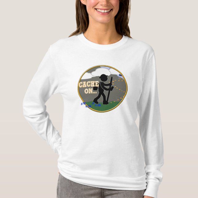 CACHE PÅ! GEOCACHING-MOTTO TEE SHIRT (Framsida)