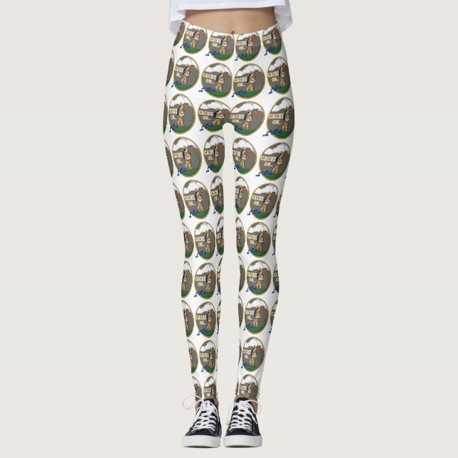 CACHE PÅ GIRL - GEOCACHING Leggings (Framsida)