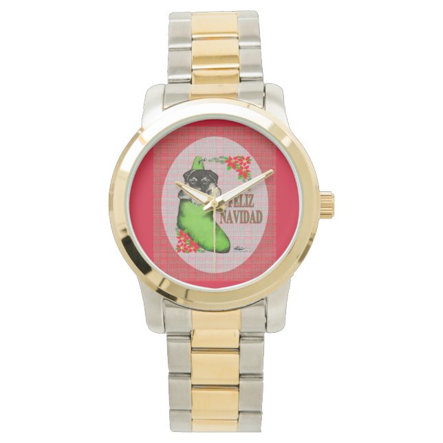 Cachorrito Feliz Navidad Armbandsur (Framsida)