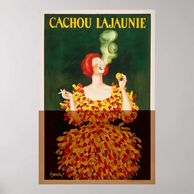 Cachou Lajaunie Vintage Reklamaffisch Tryck (Framsidan)