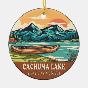 Cachuma Sjö California Boating Fishing Emblem Julgransprydnad Keramik