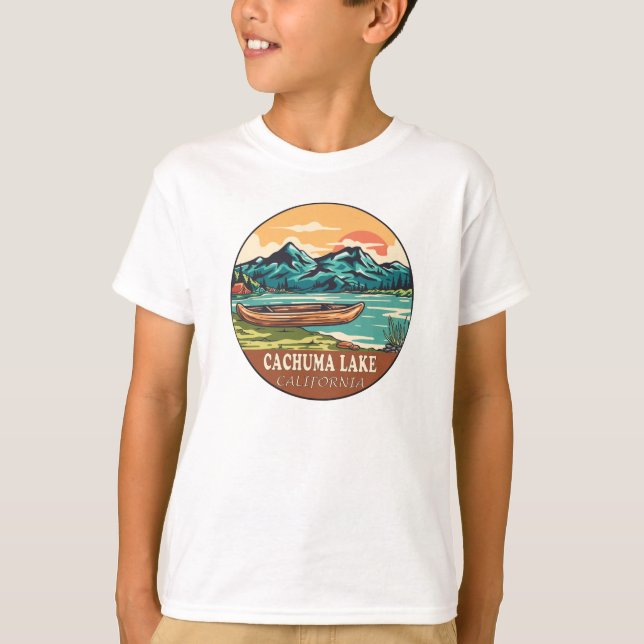 Cachuma Sjö California Boating Fishing Emblem T Shirt (Framsida)