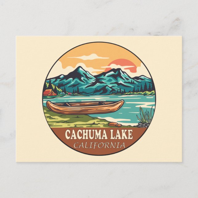 Cachuma Sjö California Boating Fishing Emblem Vykort (Framsida)