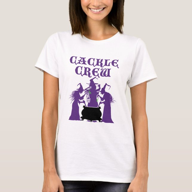 Cackle Crew Medieval Halloween Witch Witches T Shirt (Framsida)
