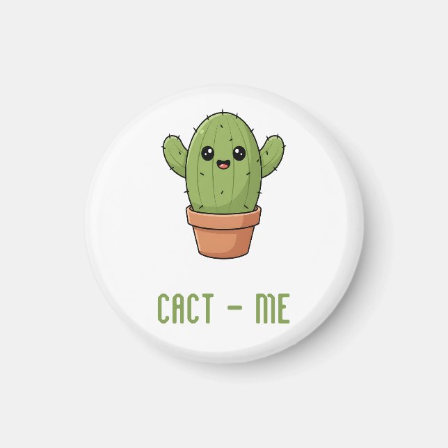 Cact-Us Funny Cactus Couple Pun Anniversary Gift Magnet (Framsidan)