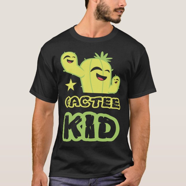 Cactee Kid Pot Gardening Succulent Plant Garden Vi T Shirt (Framsida)