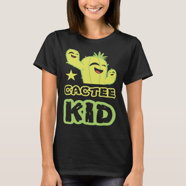 Cactee Kid Pot Gardening Succulent Plant Garden Vi T Shirt (Framsida)