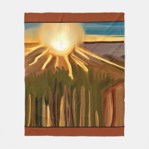 Cacti Abstrakt Art Fleecefilt