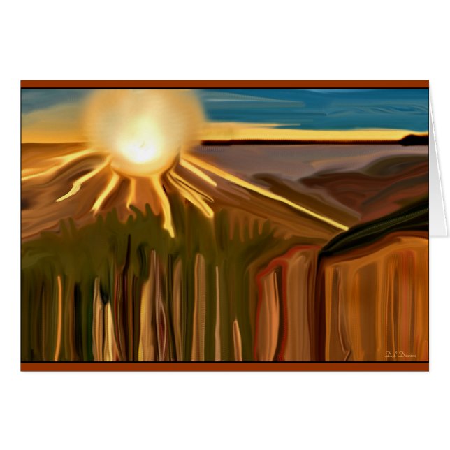 Cacti Abstrakt Art Hälsningskort (Framsidan Horizontal)