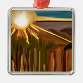 Cacti Abstrakt Art. Julgransprydnad Metall