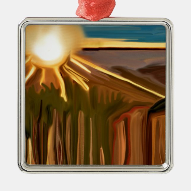 Cacti Abstrakt Art. Julgransprydnad Metall (Framsidan)