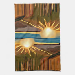 Cacti Abstrakt Art. Kökshandduk